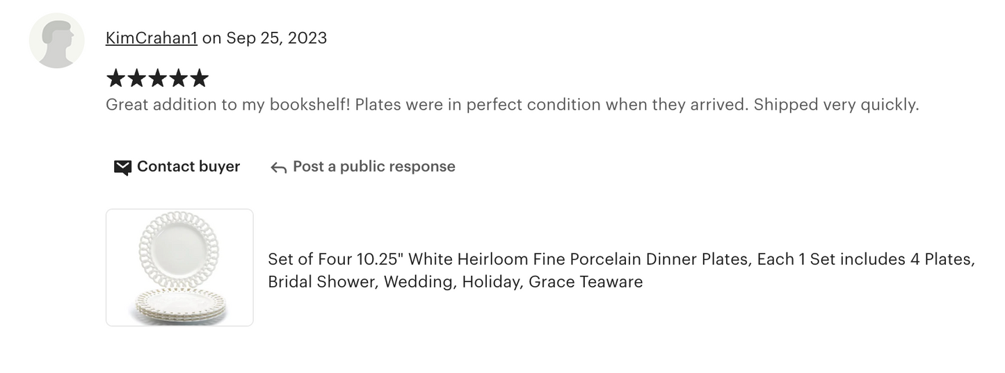 White Heirloom Fine Porcelain Dessert/Dinner Plate