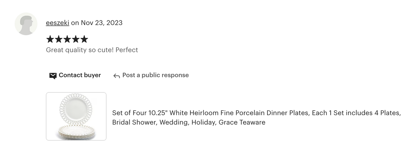 White Heirloom Fine Porcelain Dessert/Dinner Plate