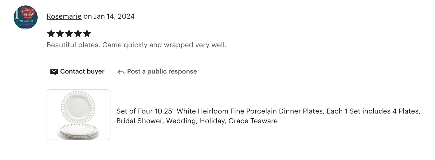 White Heirloom Fine Porcelain Dessert/Dinner Plate