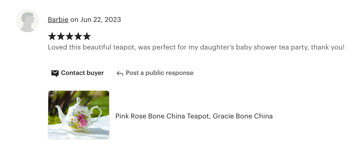 Pink Rose Bone China Teapot