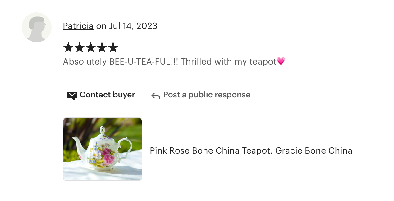 Pink Rose Bone China Teapot