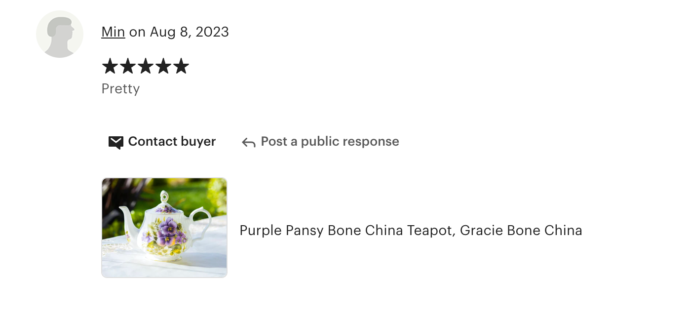 Purple Pansy Bone China Teapot