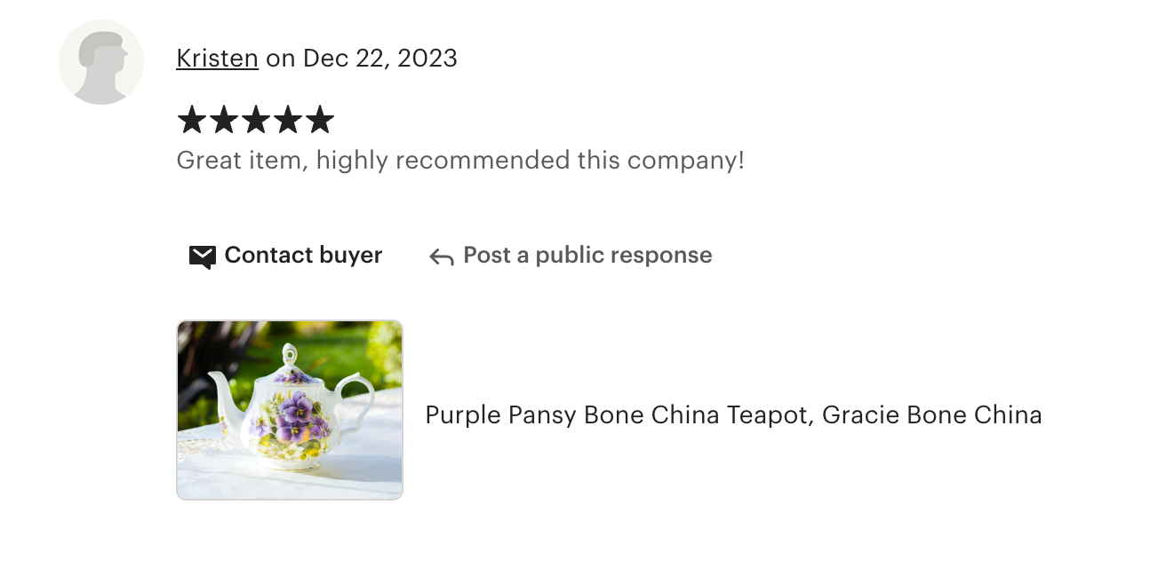 Purple Pansy Bone China Teapot