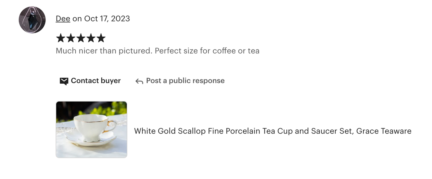 White Gold Scallop Fine Porcelain Tea Cup and Saucer