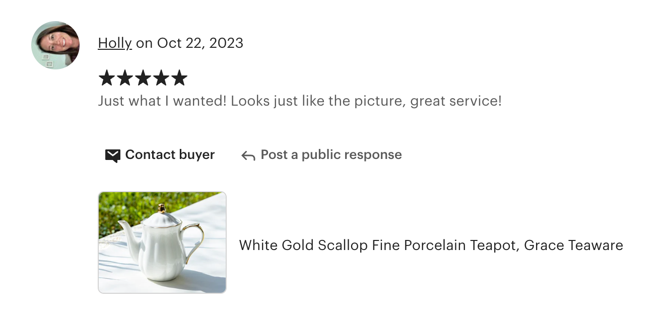 White Gold Scallop Fine Porcelain Teapot