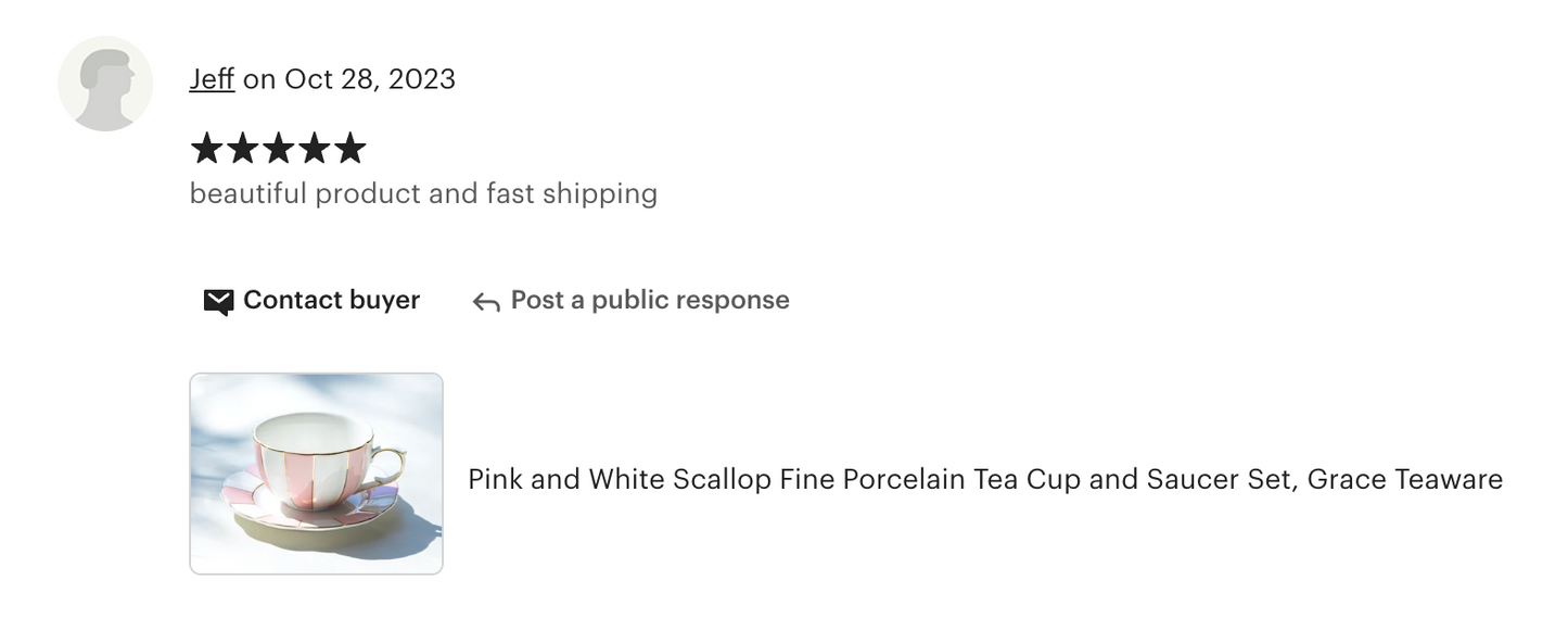 Pink and White Scallop Fine Porcelain Tea Cup and Saucer