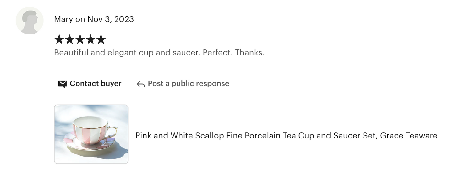 Pink and White Scallop Fine Porcelain Tea Cup and Saucer