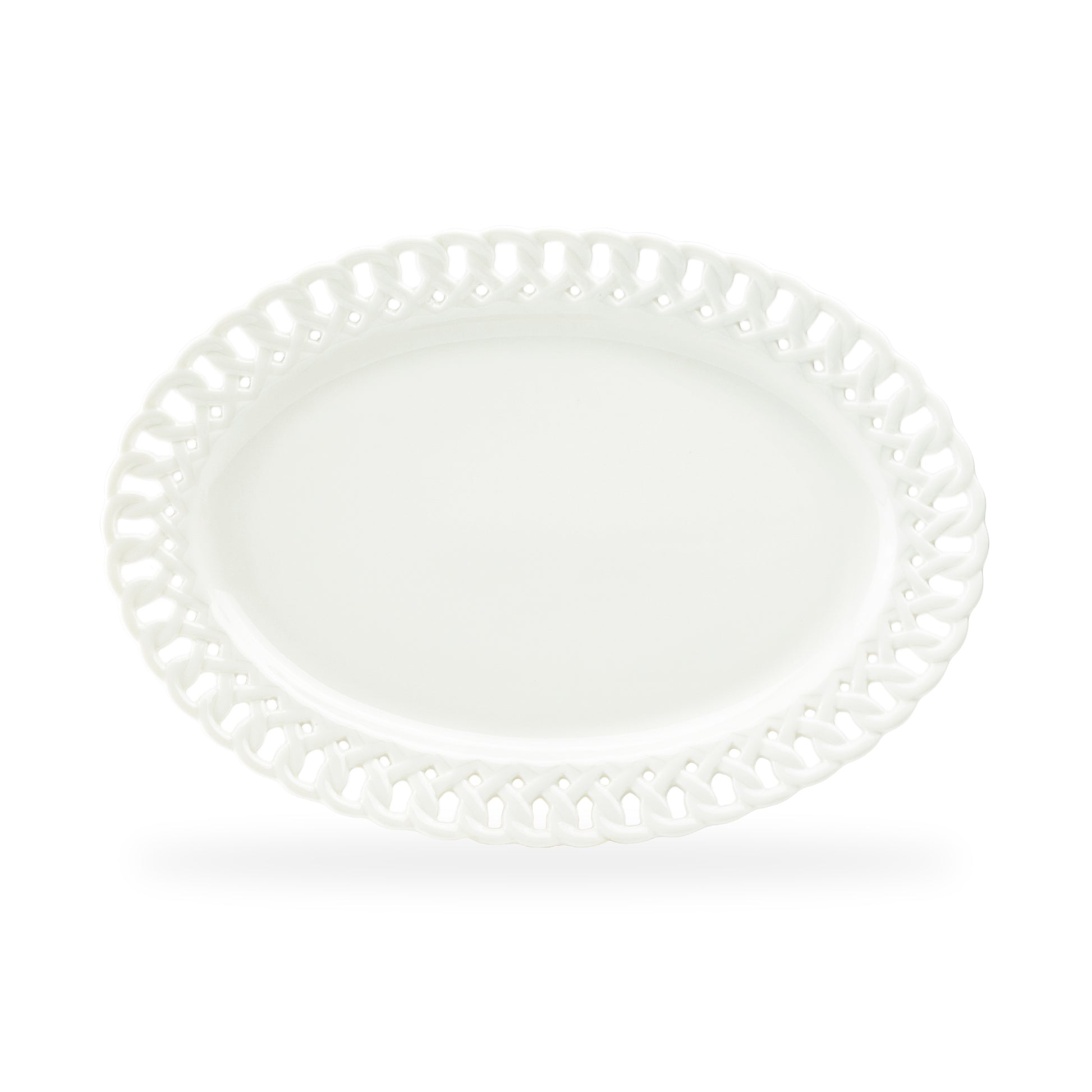 Grace Teaware 14.25" White Heirloom Fine Porcelain Oval Serving Platter