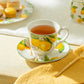 Lemon Garden Fine Porcelain Tea Cup and Saucer