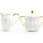 Grace Teaware White Gold Scallop Fine Porcelain Sugar & Creamer Set
