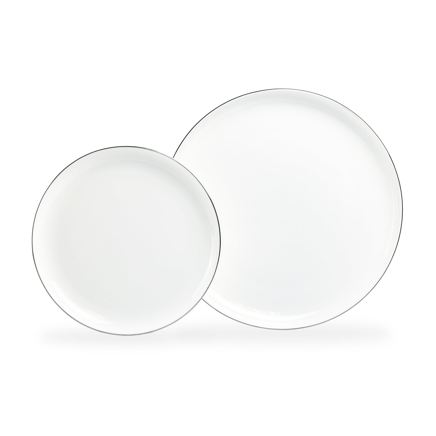 Silver Rim Blanc Bone China Dessert/Dinner Plate