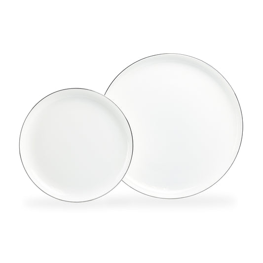Silver Rim Blanc Bone China Dessert/Dinner Plate