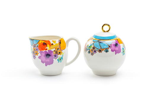 Grace Teaware Meadow Joy Fine Porcelain Sugar & Creamer Set