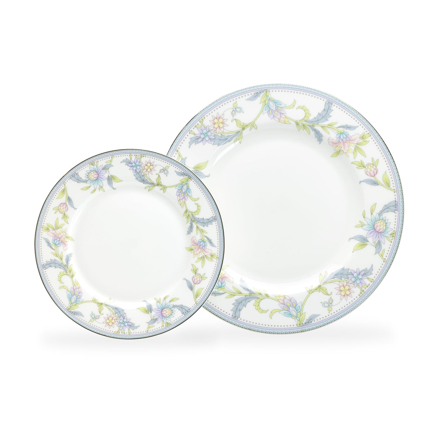 Gracie Bone China Lotus Garden Bone China dessert dinner plates