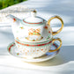 Grace Teaware Christmas Rocking Horse Tea Pot Tea Cup For One Set