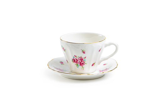 Rose Bud Fine Porcelain Mini Tea Cup and Saucer