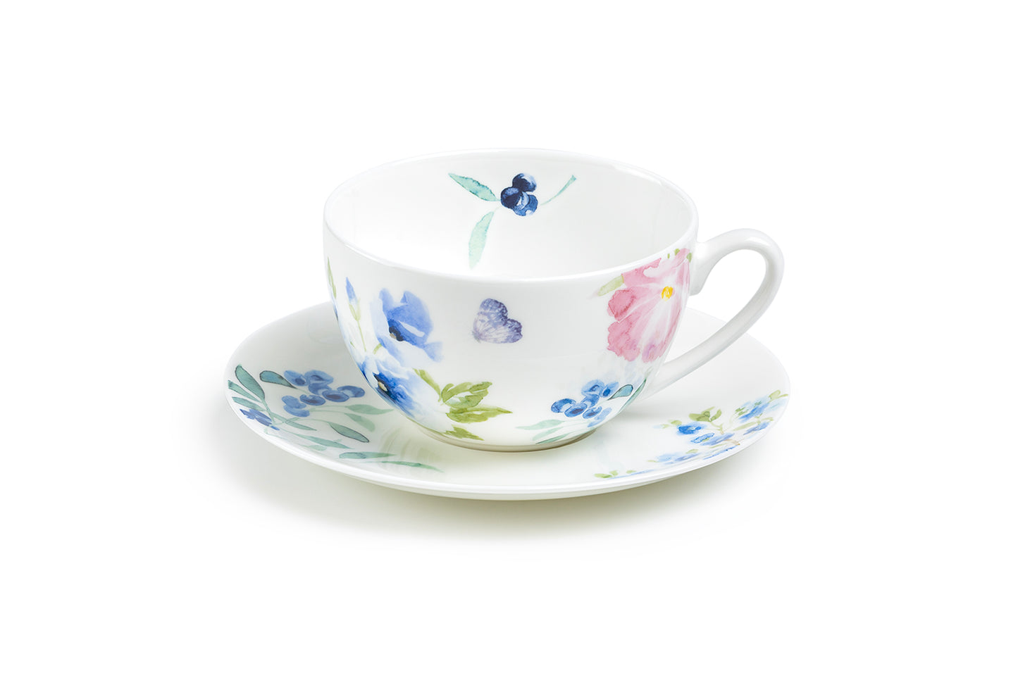 Indigo Garden Grace Bone China Cup and Saucer