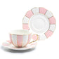 Grace Teaware Pink and White Scallop Fine Porcelain Tea Cup and Saucer set