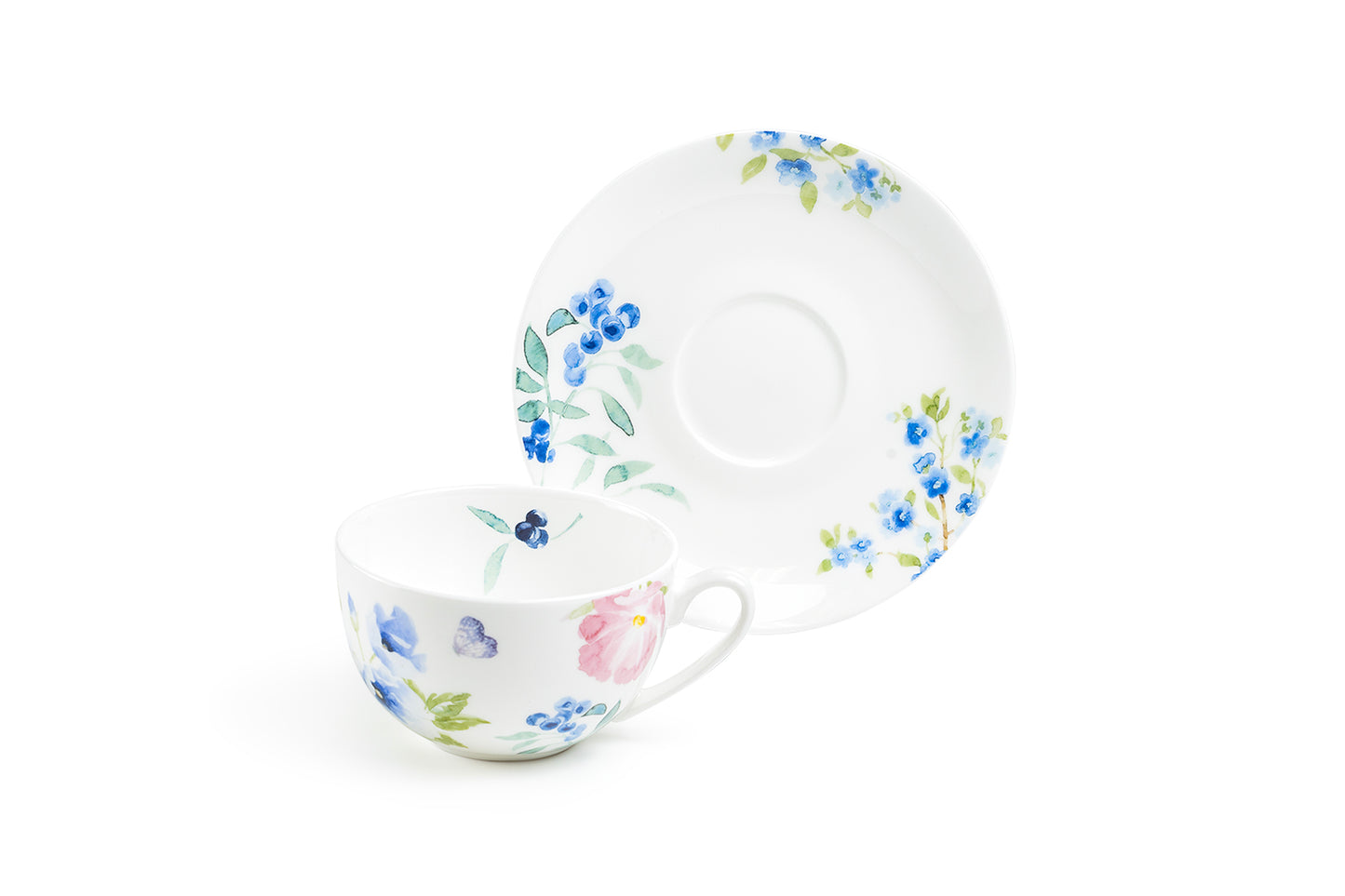 Indigo Garden Grace Bone China Cup and Saucer