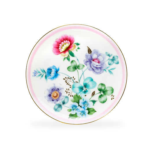 Grace Taeware 7.5" Pink Flower Garden Fine Porcelain Dessert Plate