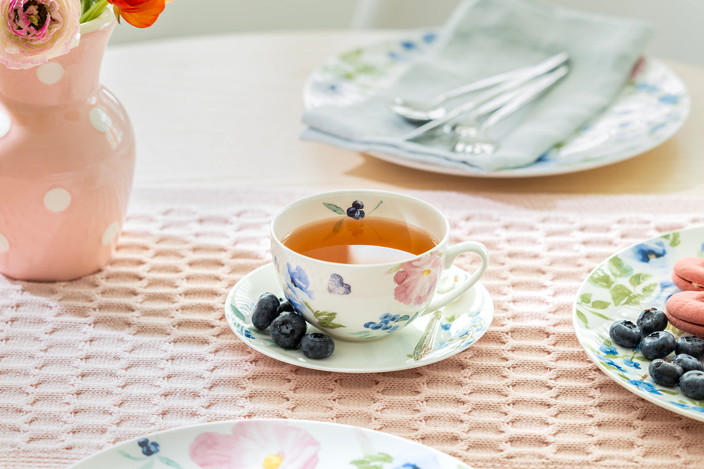 Indigo Garden Grace Bone China Cup and Saucer