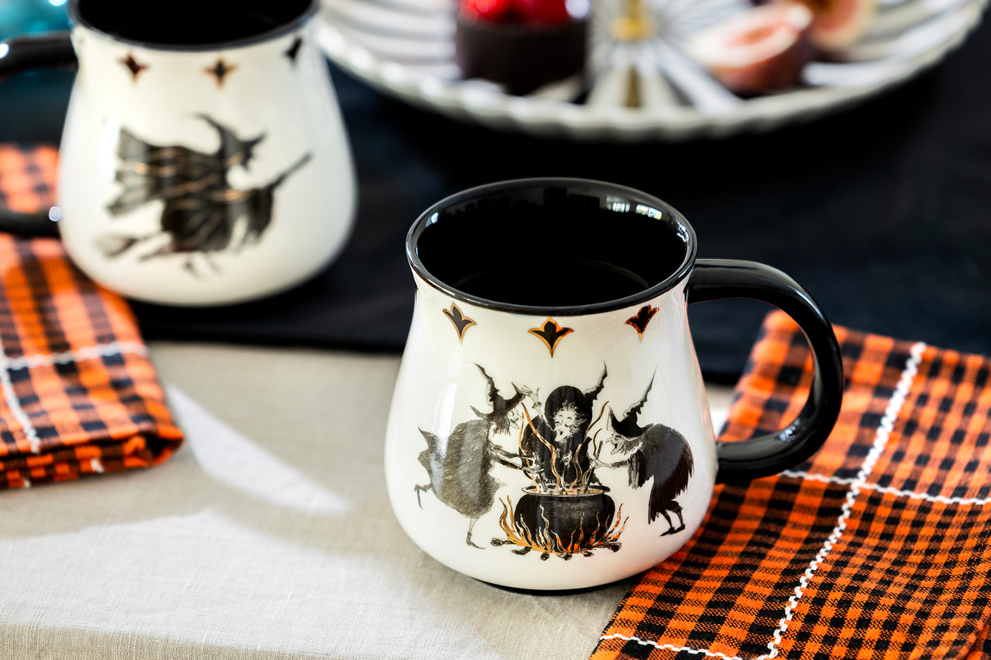 Halloween Witches Brew Mug with Flying Witch on the back