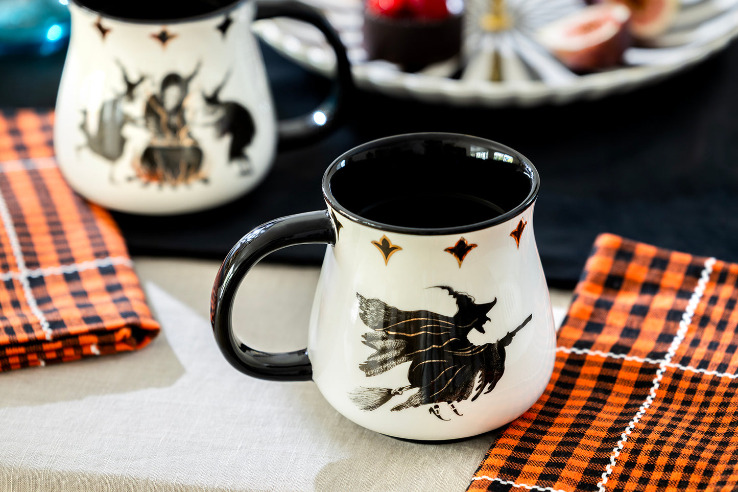Halloween Witches Brew Mug with Flying Witch on the back