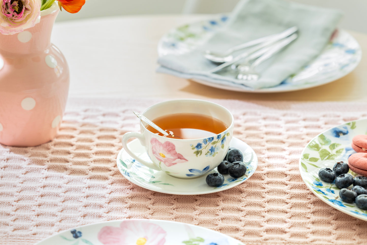 Indigo Garden Grace Bone China Cup and Saucer