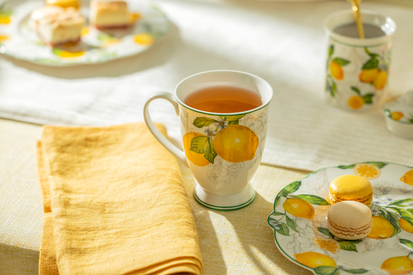 Lemon Garden Fine Porcelain Footed Mug