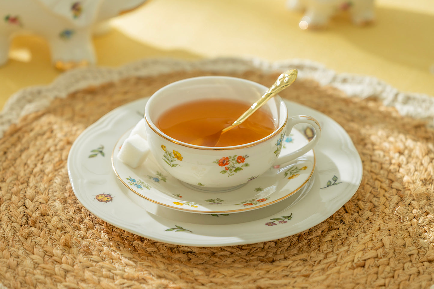 Floral Elephant Fine Porcelain Tea Set
