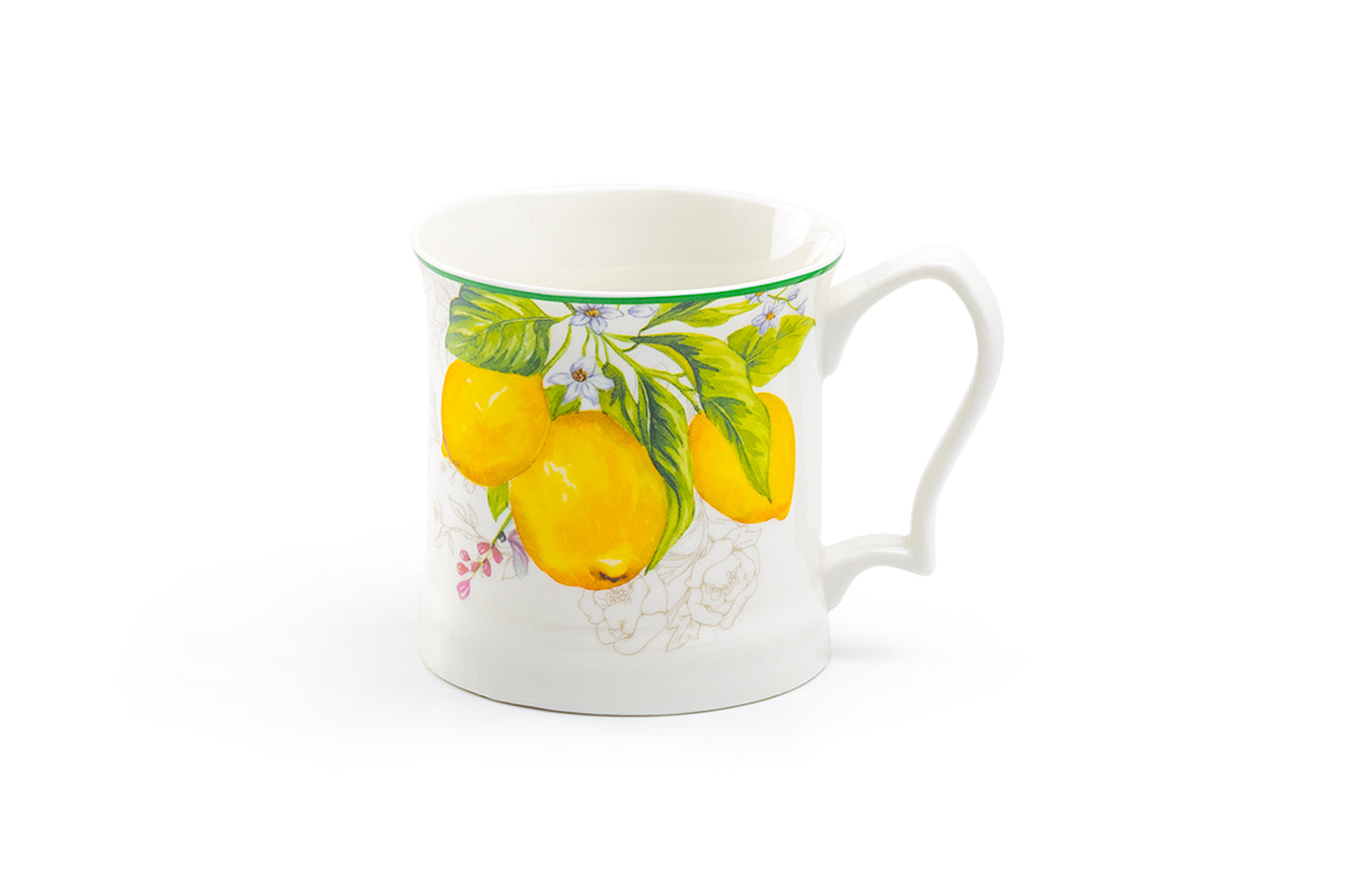 Grace Teaware Lemon Garden Fine Porcelain Mug