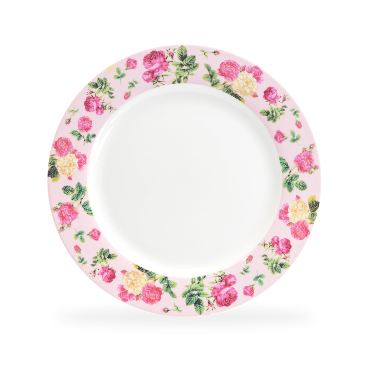 Pink Cottage Rose Chintz Fine Porcelain Dessert/Dinner Plate