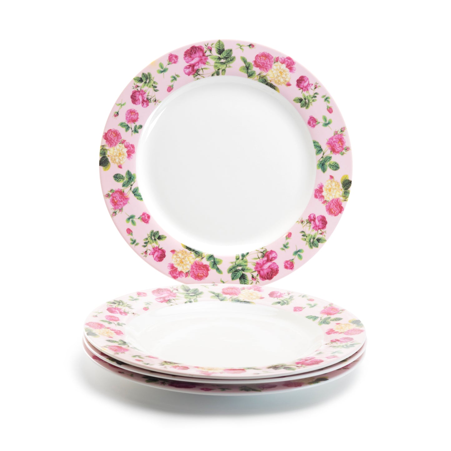 Pink Cottage Rose Chintz Fine Porcelain Dessert/Dinner Plate