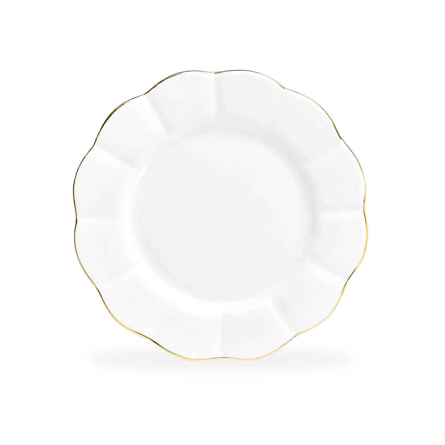 White Gold Scallop Fine Porcelain Tea / Latte Cup and Saucer
