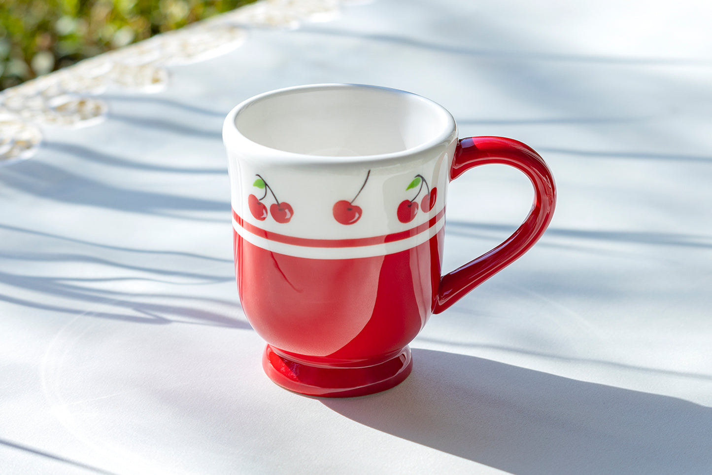 Potter's Studio Red Cherry Hand Painted Mug