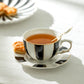 Grace Teaware Black and White Scallop Tea Cup and Saucer