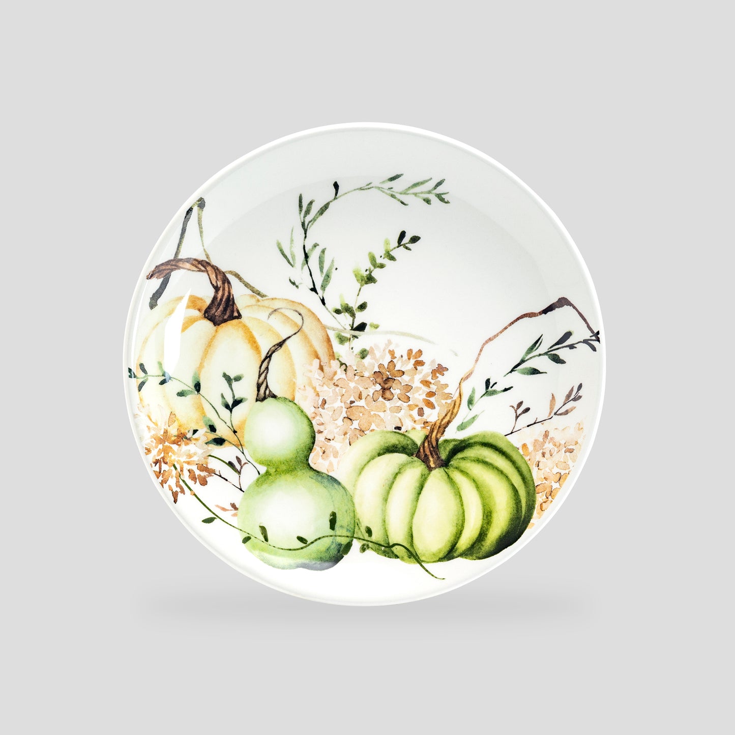 Potter's Studio 8.5" Fall Pumpkins Green Harvest Salad / Dessert Plate