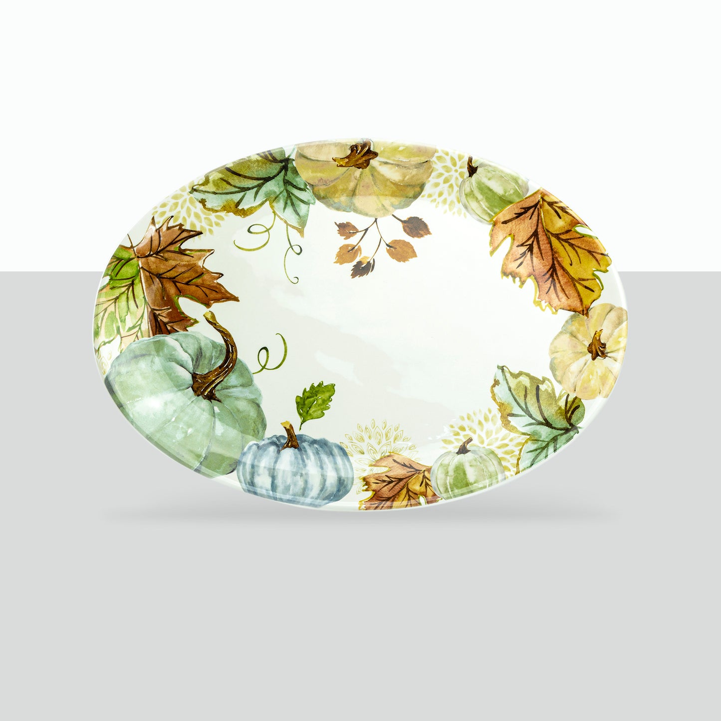 fall pumpkin leaves oval platter gracie china