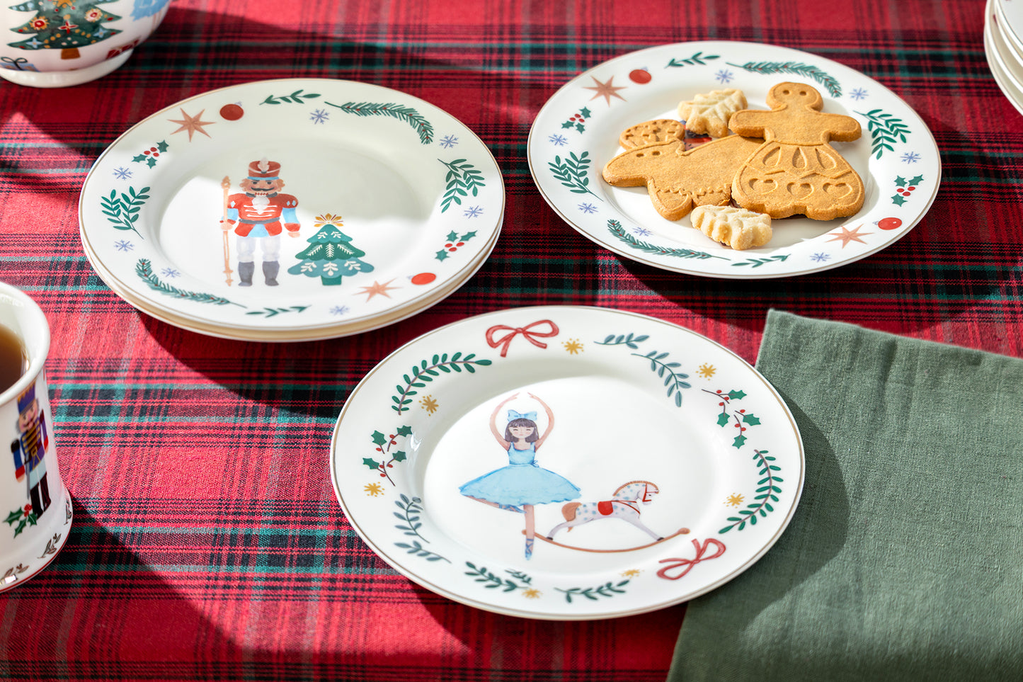 8" Assorted Nutcracker Wonderland Salad/Dessert Plate Set of 4