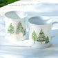 Grace Teaware Holiday Christmas Pine Trees Fine Porcelain Mugs