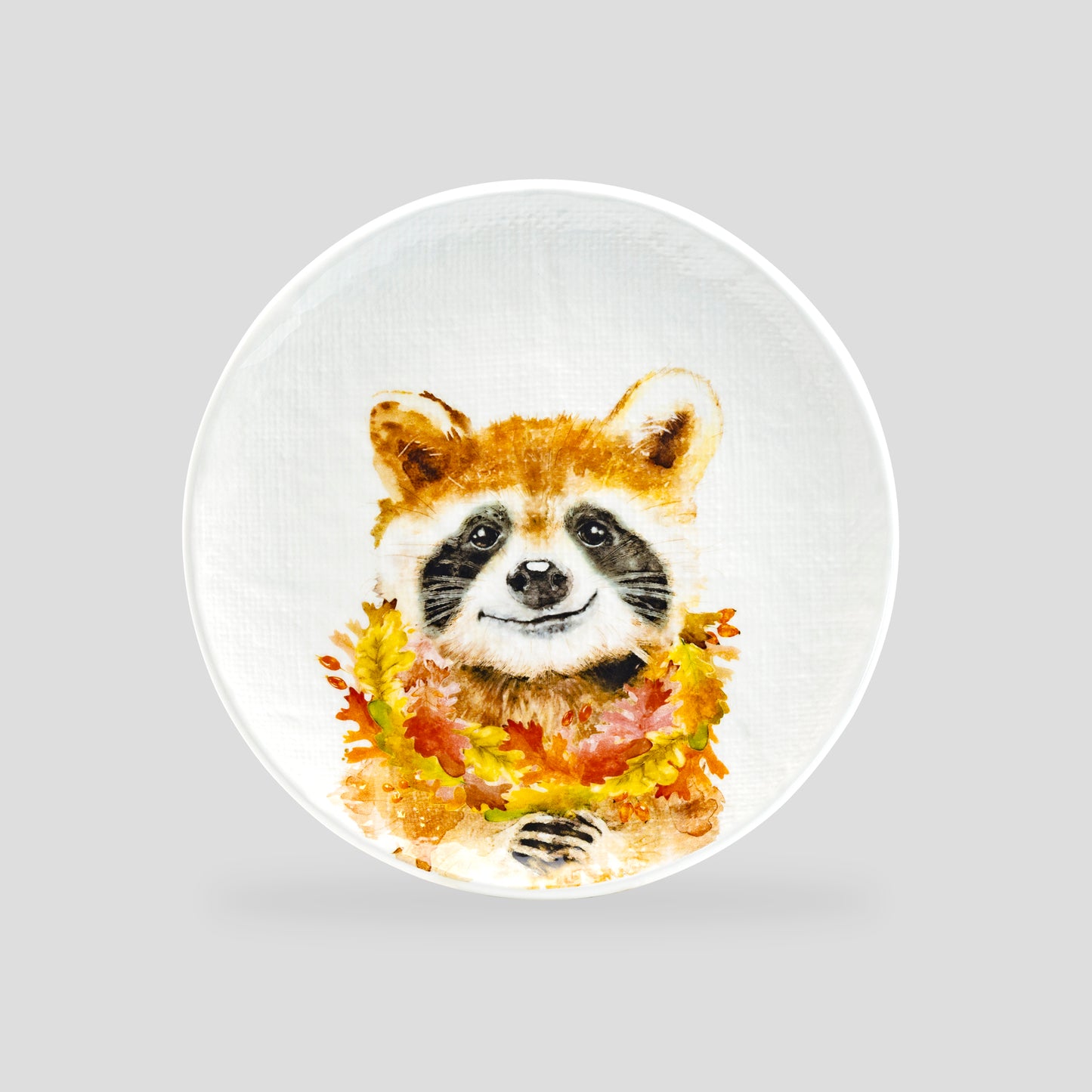 Potter's Studio 8.5" Happy Raccoon Salad / Dessert Plate