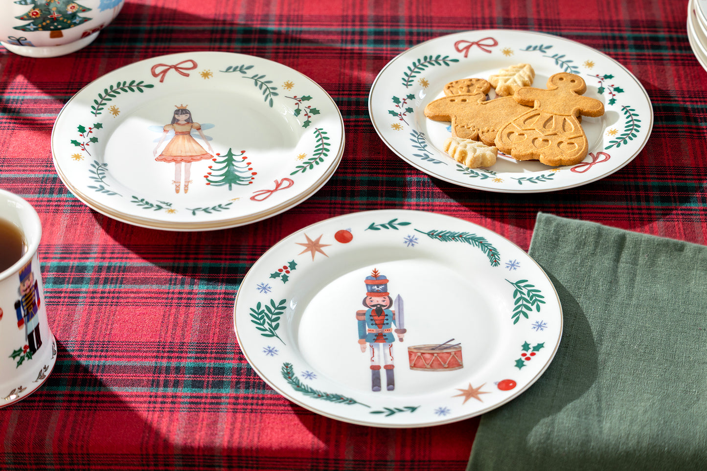 8" Assorted Nutcracker Wonderland Salad/Dessert Plate Set of 4