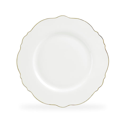 White Gold Duchess Fine Porcelain Dinner Plate