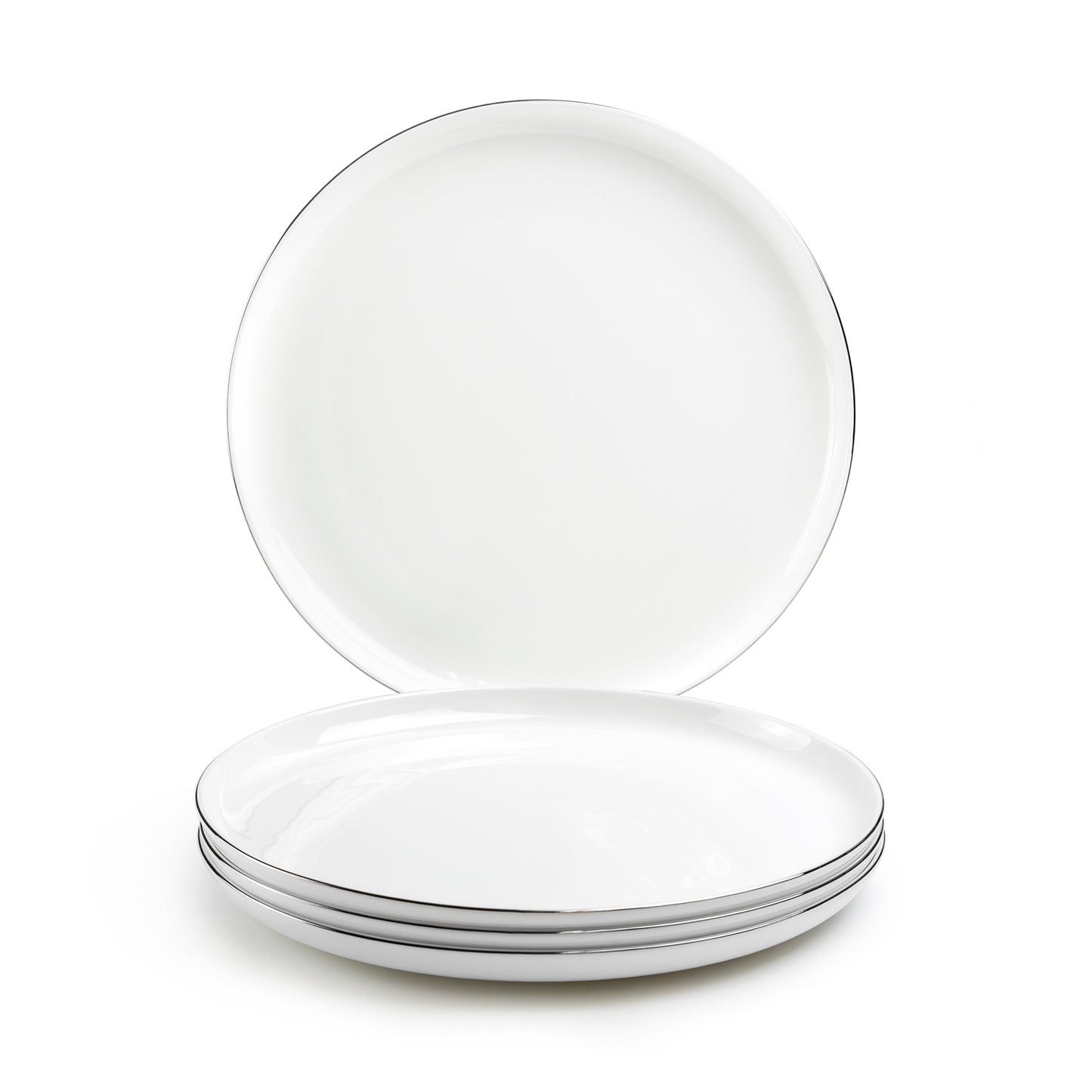 Silver Rim Blanc Bone China Dessert/Dinner Plate