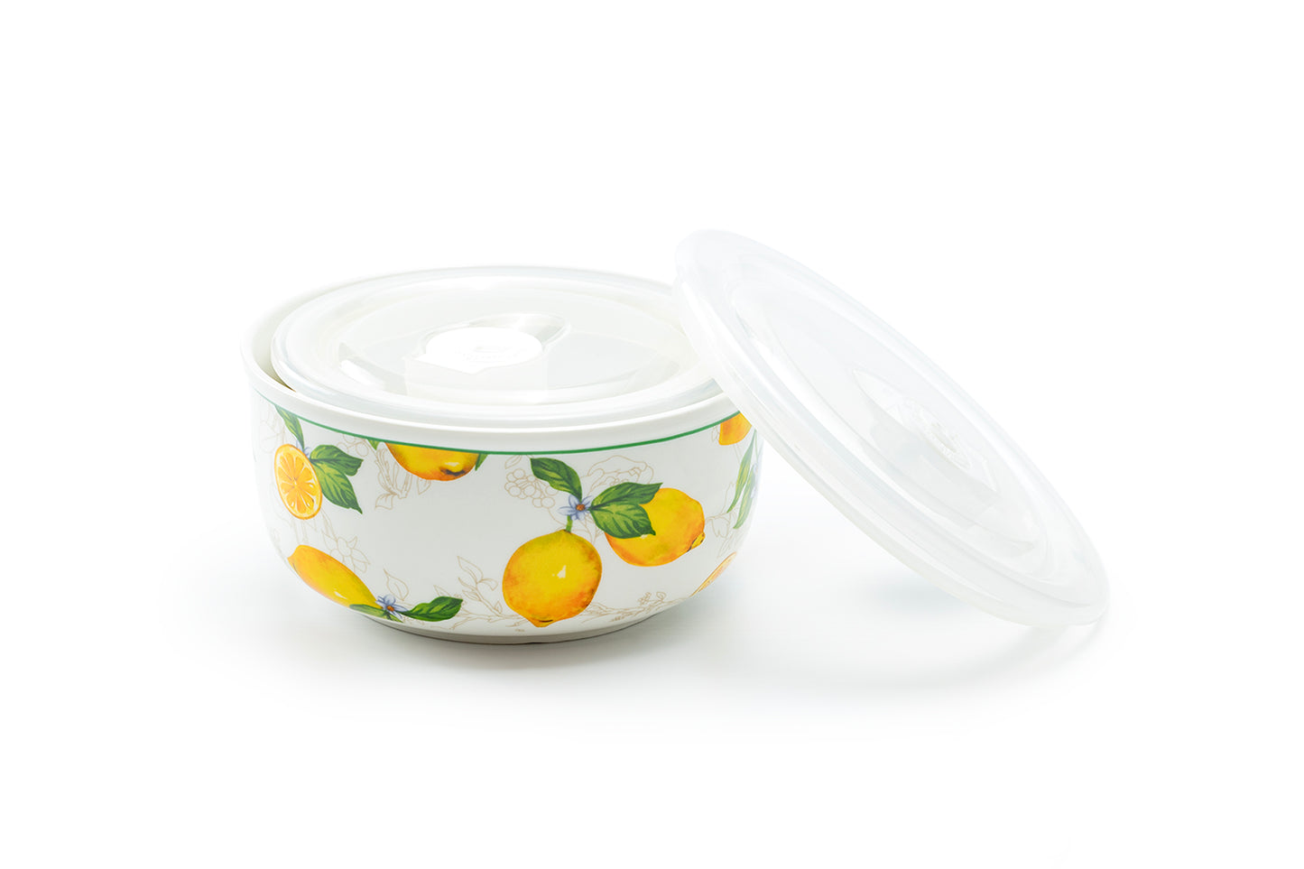 Lemon Garden Storage Bowls with Vented Lids Set of 2