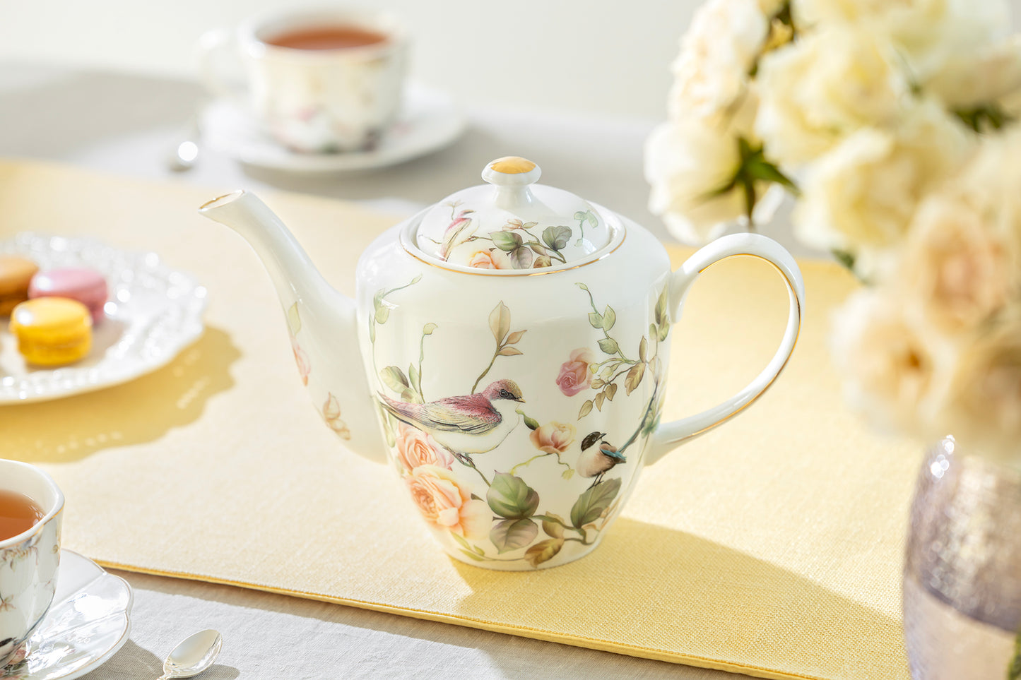 Magnolia Garden Fine Porcelain Teapot