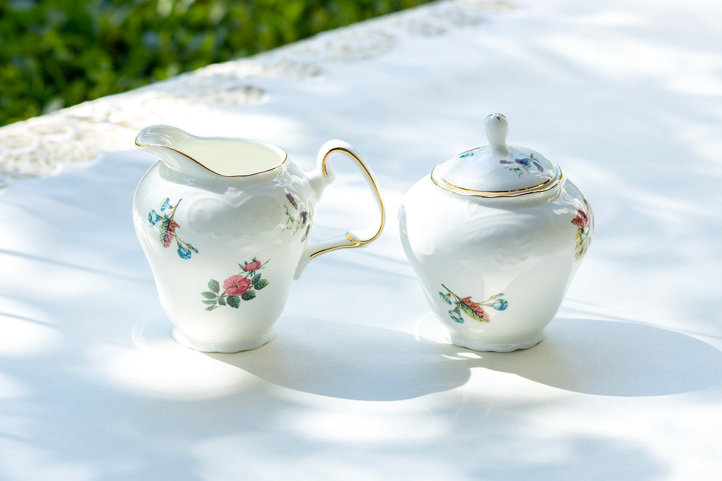 Gracie Bone China Anna Garden Bone China Sugar Creamer Set