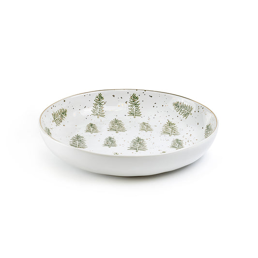 Snowy Pine Trees 10" Pasta Bowl