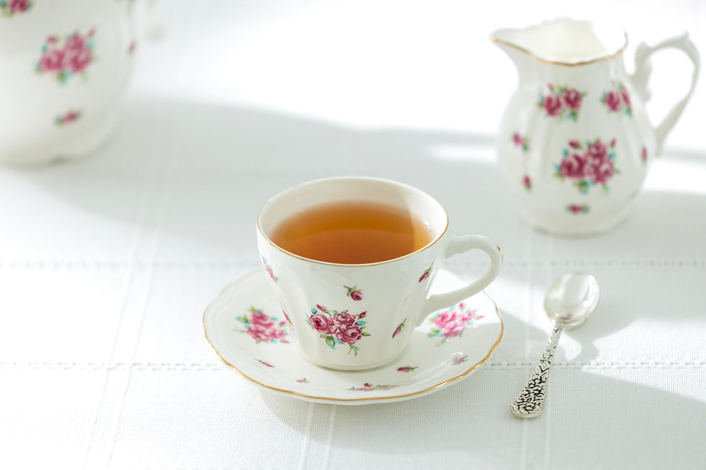 Rose Bud Fine Porcelain Mini Tea Cup and Saucer