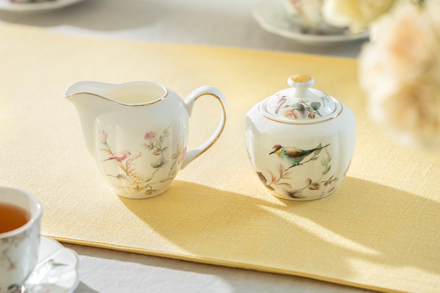Magnolia Garden Fine Porcelain Sugar & Creamer Set